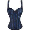 WLFFW Bustino Corsetto Spallacci Medievale Corpetto Donna Sexy 3XL Blu