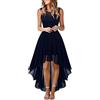 Kobilee Vestito Donna Elegante Lungo Nero Vintage Abito da Sera Wrap Scollo a V Manica Lunga Plus Size EU L