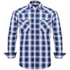 Rankitutu Camicia western da uomo con bottoni a scatto, vestibilità normale, a quadri, a maniche lunghe, casual