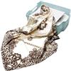 YXINAER Foulard Donna Seta Sciarpa da donna in raso di seta quadrata piccola borsa avvolgente Sciarpe retrò con stampa leopardata(ST 302)
