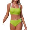 Adigaber Costume da Bagno Due Pezzi Donna Unicolore Vita Media Sportivo | Unicolore,Imbottiture Rimovibili,Vita Media,Spalline Regolabili,Traspirante,Asciugatura rapida,Spiaggia,Sportivo