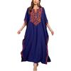YouKD Abito caftano ricamato Boho Beach Bikini Cover Up Robe Plus Size Loungewear per le donne, C Royal Blue, Taglia unica