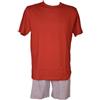 RAGNO Pigiama Uomo Puro Cotone Maglia Mezza Manica Pantalone Corto Articolo U899NC, B37F Fantasia Biking Red, Taglia 50