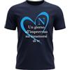 Generico T-Shirt Calcio Napoli Coro Cuore Un Giorno all'improvviso Mi innamorai di Te, Maglia Blu Stampata Direttamente su Tessuto, Taglie da Uomo (M)
