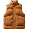 Mymyguoe Gilet trapuntato da uomo con colletto alto, spesso gilet termico, casual, per le mezze stagioni, gilet invernale, canotta senza maniche, piumino, Colore: arancione., M