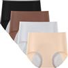 Lohhbve Confezione da 4 Slip da Donna in Seta ghiacciata per Il Ciclo mestruale-Intimo Senza Cuciture a Vita Alta Traspirante ad Asciugatura Rapida igienico con Protezione Anti-perdite