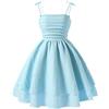 Generico Abiti da Bambina Senza Maniche Elegante Vestito Estivo A-Line Cotone Abito Principessa Ragazza Abito Estivo Tinta Unita Ragazze Vestiti da Sposa per Feste Compleanni