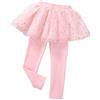 Yao Leggings senza piedi per bambine con tutù increspato con gonna a stella scintillante in cotone elasticizzato