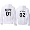 Tabiekacl Best Friend Hoodie Sweatshirt Felpa con Cappuccio BFF Pullover per Migliori Amiche Autunno Inverno 1 Pezzo