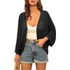 GRACE KARIN Cardigan aperto sul davanti con maniche a 3/4 a pipistrello per le donne leggero cardigan estivo all'uncinetto scavato