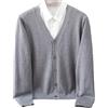 Dcvmvmn Cappotto invernale da uomo in lana merino cashmere con scollo a V cardigan casual tinta unita imbottito in maglia calda cappotto