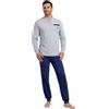 Leedya Pigiama Uomo Lungo in Cotone Jersey 100% Pettinato - Stile e Comfort in Ogni Dettaglio - Pigiama Leggero per Le Notti Estive - Polsini No Stress (IT, Testo, XL, Regular, Regular, 957 - Grigio)