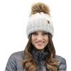 Vivisence Cappello Invernale Donna Colorato con PON-PON Foderato in Caldo E Morbido Pile Caldo E Antistatico Perfettamente Adattabile alla Testa, Grigio Chiaro,Taglia Unica