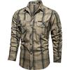 Generic Camicie da uomo safari in 100% morbido cotone biologico, camicia da lavoro a maniche lunghe, con bottoni, comoda, traspirante, traspirante, per escursioni all'aperto, per caccia, pesca, campeggio