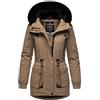 Navahoo - Giacca invernale da donna, parka in cotone, con pelliccia sintetica rimovibile, Olessaa, taglie XS-3XL, talpa, XL