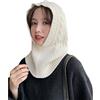 LoudSung Berretto e Sciarpa in Un Pezzo, Maglia con Cappuccio, Caldo, per Donne, Invernale, con Circonferenza del Collo, Berretto Spessa, Bianco latte, M
