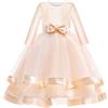 Sunny Fashion Vestito Bambina Manica Lunga Rosso Palla Toga Nozze Festa Pageant 6-12 Anni