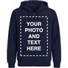 JOPHY & CO. Felpa con Cappuccio da Unisex Personalizzata - Stampa Logo/Foto/Testo su Misura cod. 8607 (IT, Testo, M, Regular, Regular, Blu Zip)