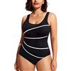 DELIMIRA Costume da Bagno Taglie Forti Scollo Rotondo Multicolore #2 46