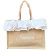 Fatto da Mani Borsa Mare in juta con ricamo personalizzata e pochette asportabile - Vacanze - Ferie - Estate - Festa della Mamma