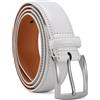 YOORAN Cintura da uomo, in pelle, larghezza 33 mm, adatta per jeans e tute, lunghezza accorciabile