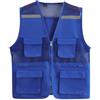 Cicilin Gilet Riflettente per Volontari Gilet Traspirante in Maglia per Ciclismo a Lunga Durata con Tasche, Blu, L