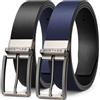 BESTKEE Cintura Uomo, Cintura Reversibile di Pelle 35mm Confezione Regalo, Regolabile e Accorciabile