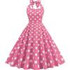 Generic Rockabilly, abito da donna anni '50 anni '60, senza maniche, con allacciatura al collo, a pois, stile vintage, alla moda, per matrimoni, feste, al ginocchio, a pieghe