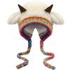 Generico Simpatico Berretto con Orecchie di Corna di Animale, Simpatico Berretto Lavorato a Maglia Caldo Cappello Invernale,Cappello a Cuffia con Animali Lavorati a Maglia | Cappello Invernale con Personaggio