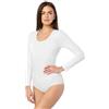Merry Style Body Manica Lunga Donna BD900 (Bianco, XL)