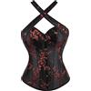 WLFFW Corsetti Donna Eleganti Corpetti Gotici Top a Bustino 5XL Nero