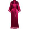 BABEYOND Coucoland - Accappatoio lungo da donna, tinta unita, con maniche in pizzo, per damigella d'onore, kimono in raso, biancheria da notte da donna, estiva