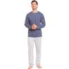 TRAMAS+ Pigiama Uomo in 100% Cotone, Pigiama Uomo Completo Lungo con Maniche Lunghe, Comodo e Traspirante - M, Raya Fandi Azul