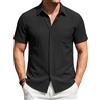 Enlision Camicia Uomo Maniche Corte Button Down Camicie Uomo Estiva Manica Corta con Tasca vestibilità Regolare