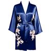 BABEYOND - Vestaglia da donna con stampa floreale, accappatoio estivo, kimono corto, in raso, da donna, da spiaggia