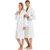 English Home Vestaglia in Cotone Premium per Donna Uomo, Vestaglia Leggera da Uomo, Accappatoio Unisex, Accappatoio Spa da Donna in Spugna Super Morbida, Regali di Compleanno per Donna, Bianco, 1 Pezz