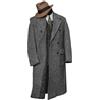 RAJEGAR Cappotto da uomo in misto lana a spina di pesce in tweed cappotto slim fit doppio petto con risvolto a punta Trench Jacket, Grigio, S