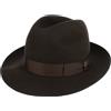 Borsalino Cappello Bogart Marengo Donna/Uomo - Made in Italy Lana di Feltro Pelo con Nastro Grosgrain Inverno Estate/Inverno - 60 cm Marrone Scuro