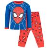 Marvel Set Ufficiale Spiderman Pigiama I età 3-10 Anni Disponibile | Manica Lunga Spiderman Pjs | 100% Cotone Supereroe Dress Up Costume | Merchandising Ufficiale | Regalo per Ragazzi Blu Rosso Evo