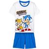 CERDÁ LIFE'S LITTLE MOMENTS Pigiama Corto Sonic Pigiama Estivo di Sonic per Bambini Bianco e Blu Unisex - Bimbi 0-24