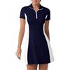 FKEEP Vestito da tennis da golf con pantaloncini corti da donna, con scollo a polo, atletico, da golf, casual, senza maniche, con blocchi di colore, Blu marino e bianco, XS