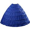 BEAUTELICATE Sottogonna Petticoat Donna Gonna Lunga 6 Cerchio Crinolina Rockabilly Vintage Sottoveste per Vestito Abito da Sposa Anni 50 Bianca Nera