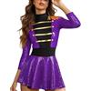 Generisch Vestito da donna, costume da circo, con paillettes, gonna a pieghe, a maniche lunghe, con frange, direttore del circo, costume da ballo da donna