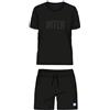 hermet Pigiama Corto Girocollo Inter, Maglia Manica Corta in Jersey + Pantaloncino in French Terry, Prodotto Ufficiale