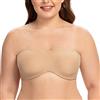 CASOLACE Donna Reggiseno Senza Spalline Multifunzione con Ferretto