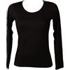 RAGNO Maglietta t-Shirt Girocollo Donna Manica Lunga Calda Viscosa Articolo 076629, 020K Nero, 3-Terza (EU S - F 2 - USA XS - GB 32)