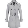 Wantdo Cappotto Donna Primaverile Leggero Classico Trench Doppiopetto Lungo Parka Impermeabile Antivento Trenchoat con Cintura Nero Bianco 42