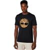 Timberland Maglia T-Shirt, Nero/Wheat Boot, L Uomo