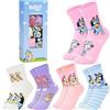 Get Trend Bluey Calzini Bambina 3-10 Anni, Pacco da 5 Caldo e Morbido Traspirante Calze Bambini, Regalo Ragazza (3-6 Anni, 27/30 EU, Multi Bluey)
