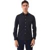 Ciabalù Camicia Uomo No Stiro Slim Fit Stretch - Camicia Elegante in Tessuto Tecnico Antipiega Elasticizzata Collo Classico (IT, Testo, L, Regular, Regular, Blu)